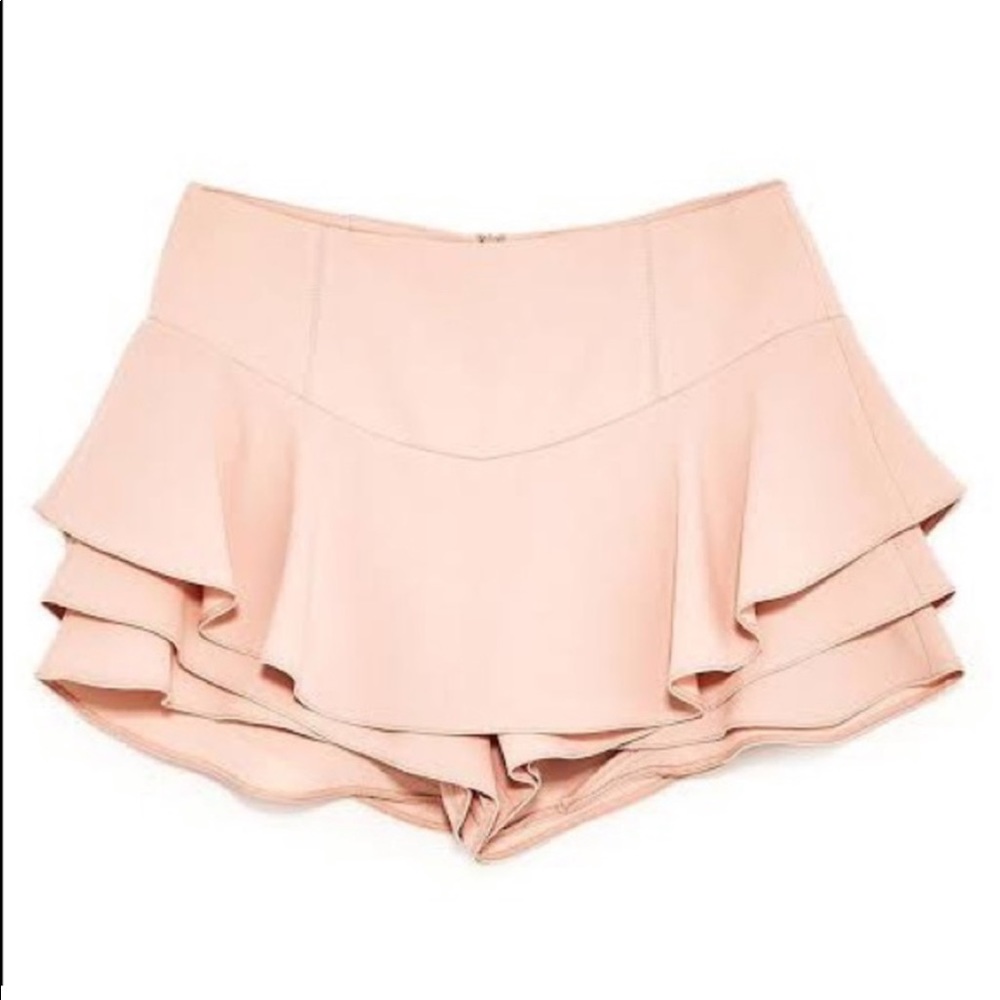 ZARA BLUSH PINK RUFFLE SKORT/ shorts look new size S